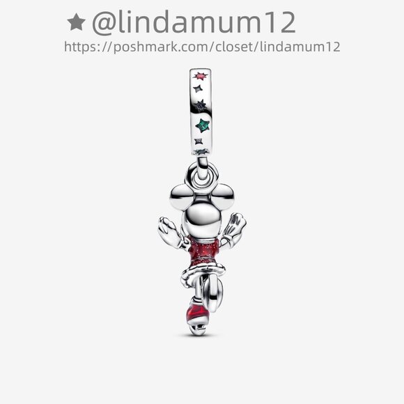 Pandora Minnie Mouse Ice Skating Dangle Charm - Picture 2 of 6